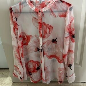 Halston sheer blouse